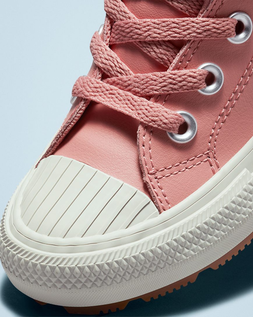 Girls' Converse Leather Chuck Taylor All Star Berkshire Boot Color High Top Shoes Pink | AU 813E0Q